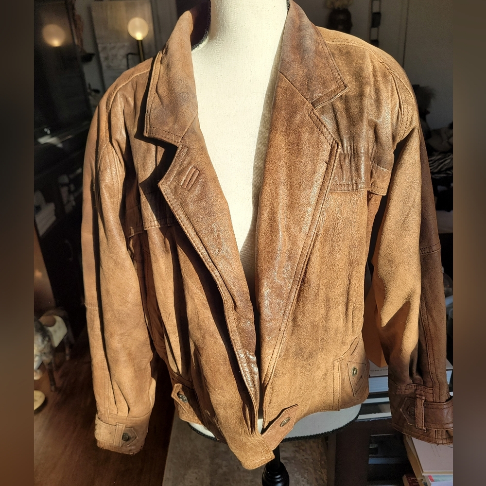 Vintage Tan Suede Thinsulate Adventure Bound Bomber Jacket